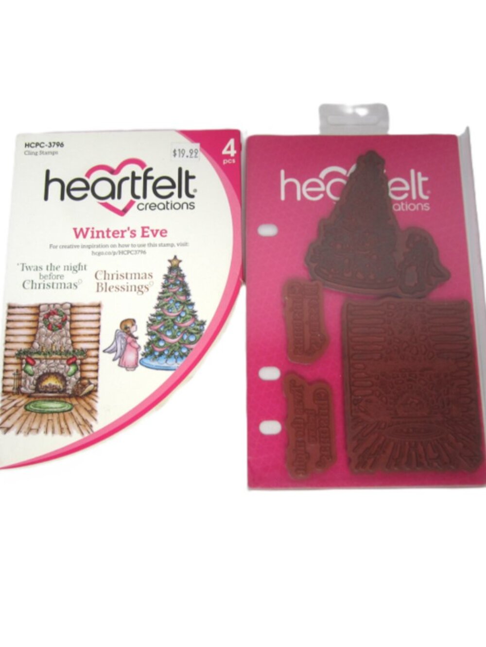 Heartfelt Creations Winter's Eve Cling Stamps Christmas Tree Angel Holiday
